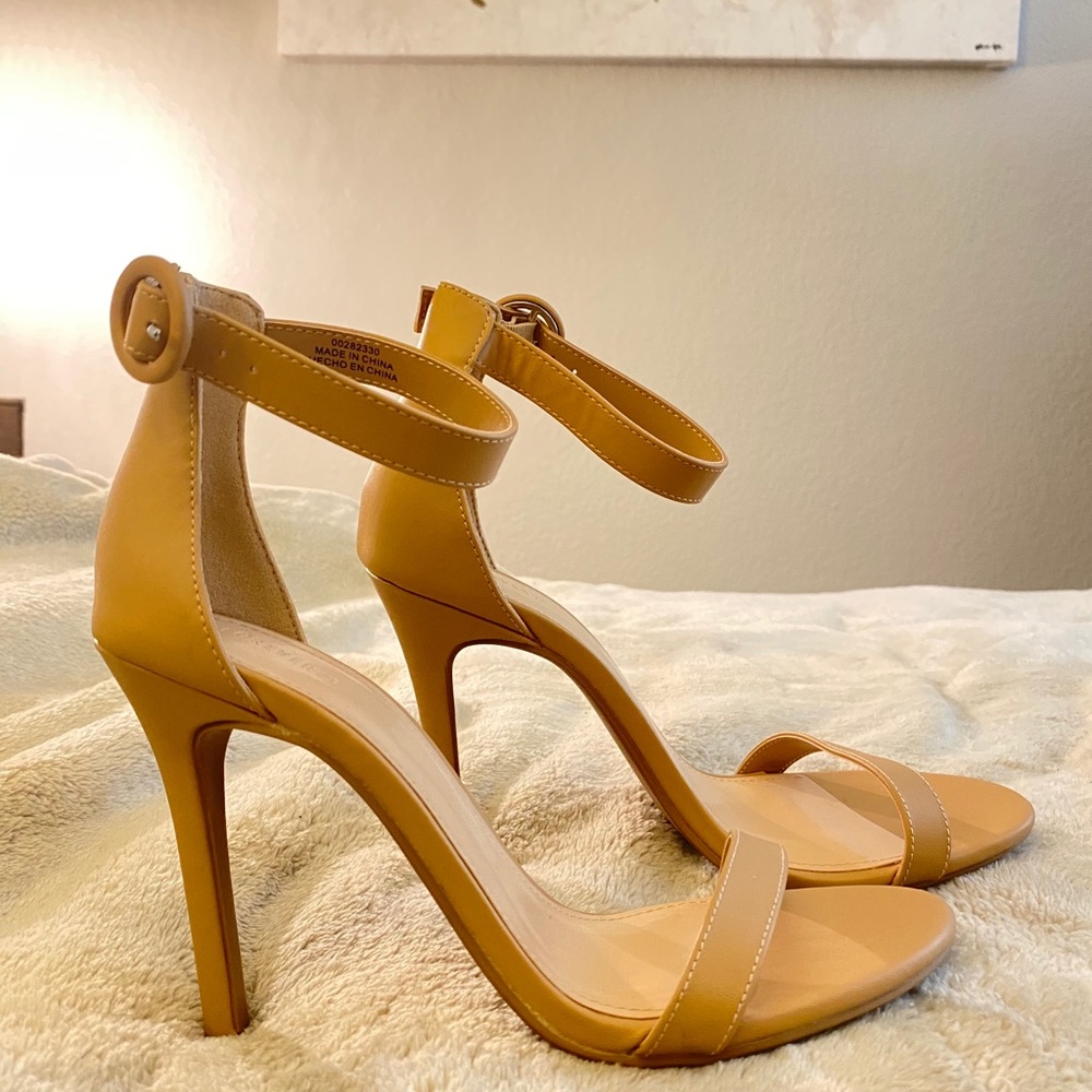 Tan Ankle Strap Heel